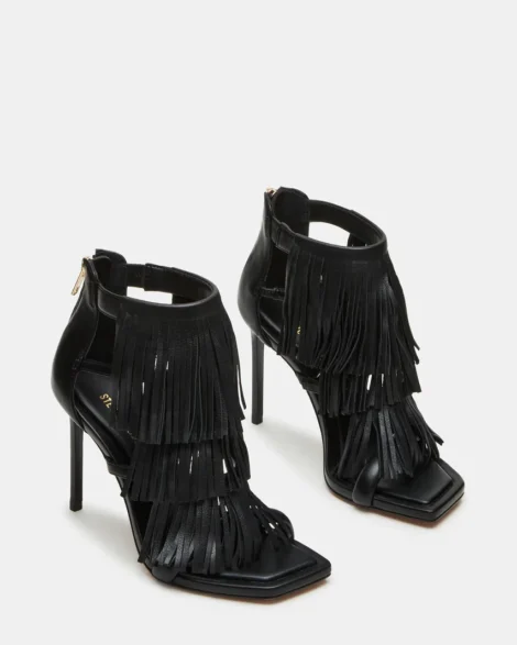 STEVE MADDEN-Fringzy Black Leather